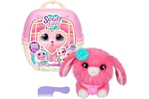 SCRUFF-A-LUVS ScruffaLuvs Pet Scruffs Pink - Mystery Plush Toy, 7.5" Tall - Wash to Reveal 1 of 3 Rescue Pets: Puppy, Bunny, or Kitty - Includes 8.7" Deluxe Pet Carrier