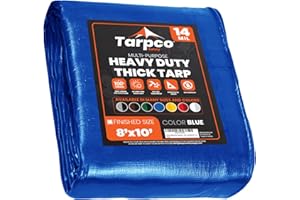 Tarpco Safety Lona de protección Lona Impermeable con Ojales, (2.45m X 3m, 245 g/m2) 14 Mil, Funda Protectora para Techo, Barco, Muebles, Jardín, Piscina, Coche, Azúl