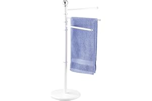Wenko 17093100 Exclusive towel stand , Metal Steel, 48.5 x 90 x 28.5 cm, White
