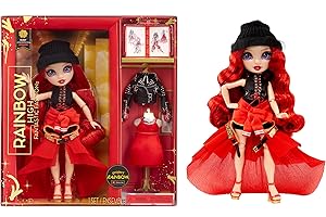 RAINBOW HIGH Fantastic Fashion Poupée - Ruby Anderson - Poupée Mannequin Rouge de 28cm avec 2 Tenues et Accessoires de Mode - Idéal pour Les Enfants de 4 à 12 Ans