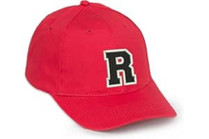 4sold Gorra de béisbol Informal de algodón con Letras del abecedario en Negro Adulto Color Rojo A-Z