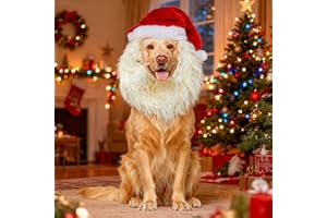 Onmygogo Funny Reindeer Pet Costumes for Dog, Cute Furry Pet Wig for Halloween Christmas, Pet Clothing Accessories