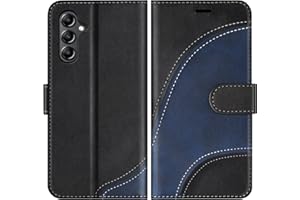 BoxTii Hülle für Samsung Galaxy A34 5G, PU Leder Handyhülle für Galaxy A34 5G, Ledertasche Klapphülle Schutzhülle mit Kartenfächer und Magnetverschluss, Schwarz