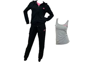Lotto Tuta Donna in Felpa GARZATA + T-Shirt in Omaggio, Tuta Donna Invernale con Zip Intera Tuta Donna Completa