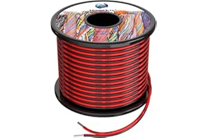 HAERKN Silicone Fili elettrici 2x0.5mm² 20AWG 2 Core 2x30metri Cavo Elettrico filo di rame stagnato a più fili Alta Temperatura Resistente