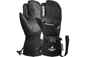 Reusch Guanti unisex a 3 dita, Lando R-TEX XT Junior Lobster, impermeabili e traspiranti, 7702, nero/argento, 5,5, 6161843
