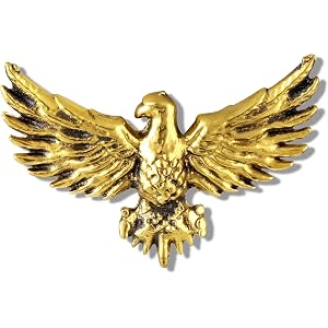 Mahi Premium Golden Eagle-Shaped Mens Brooch Lapel Pin with Gold Plating for Coat, Blazer, Jodhpuri (BP1101242G)