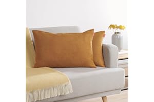 Blumtal Federe Cuscini Divano in Ciniglia, Copricuscini Divano, Federe Cuscino Divano, 2 Pezzi, 40 x 60cm, Marrone