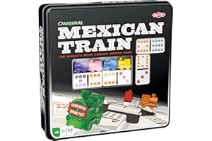 Tactic Mexican Train Domino Game pour enfants et adultes, 2 à 8 joueurs - Jeu de Dominos Colorés Compact et Portable - Parfait pour les Soirées Jeux, les Rencontres et les Réunions