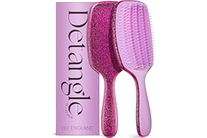 Lily England Cepillo Pelo Rizado para Desenredar y Peinar - Cepillo Pelo Antitirones para Pelo Mojado y Seco con Cerdas Flexibles - Cepillo Antirotura para Mujeres con Pelo Rizado 3c a 4c (Púrpura)