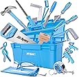 Hi-Spec 25 Piece Beginners Carpentry Tool Set with Tool Box, Wood Carving Tools, Wood Chisel & Wooden Mallet, Half Round Rasp, Hand Saw, Hacksaw & Woodworking Tools for Kids & Young Carpenters