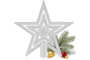 com-four® Adorno de Árbol de Navidad Con Estrella Brillante - Flor de Pascua Irrompible Para Cualquier Decoración Navideña