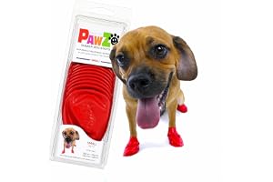 PAWZ Dog Boots Disposable, Reusable, Waterproof Set of 12 Color:Red Size:Small