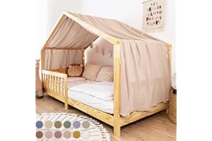 lilimaus Hausbett Himmel [in 12 Farben] Betthimmel Hausbett aus 100% Baumwolle Musselin - Stoffhimmel für Hausbett Deko Mädchen & Jungen - Himmel für Hausbett Kinder - Bett Vorhang Kinderbett