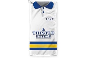 L&S PRINTS BRITISH MADE GIFTS Personalised Leeds Retro Football Microfibre Golf Towel - 1994 Fan Gift, 90's Football Memorabilia (unofficial)