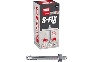 TOX Chevilles d'ancrage S-Fix Plus - M12 x 140/48+63 mm - Homologué pour la construction - 25 chevilles galvanisées pour charges lourdes - 04210133