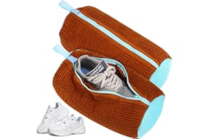 Bixury Sacchetti per Scarpe Sacchetti Lavatrice, 2 Pezzi Lavanderia Sacchetto Lavatrice con Cerniera e pulizia a 360°, Sacchetto Scarpe Lavatrice per Organizzatore, Lavatrice e Viaggio (Marrone)