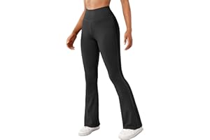 DOULAFASS Women Flared Leggings Bootcut Yoga Pants High Waisted Ribbed Sports Running Leggings Workout Gym Dance Ladies Yoga Pants