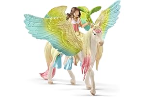 Schleich 70566 Fée Surah avec Un pégase Scintillant, dès 5 Ans, bayala®® - Figurine, 15,2 x 16,1 x 18 cm
