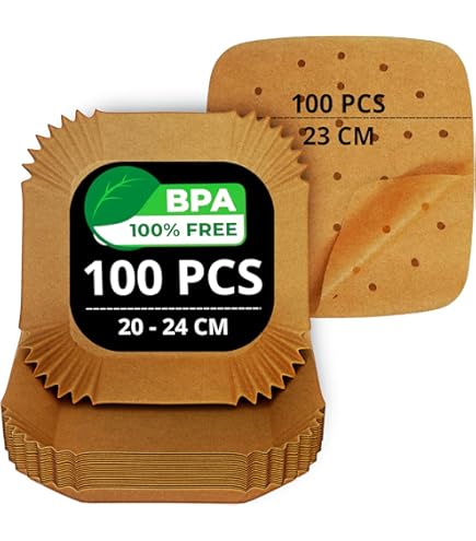 Moule Silicone Pour Air Fryer - Lot De 2, 21x21 Cm, Pliable, Structure Inox - Compatible Ninja, Philips, COSORI, Etc.
