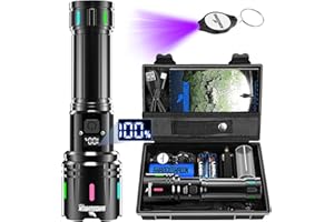 Shadowhawk Lampe Torche LED Ultra Puissante, 1000000Lumens Lampe de Poche Rechargeable USB, XHM90.2 Lampe Tactique, Torches IP67 Étanche, flashlight 5 Modes D'éclairage, pour Camping Randonnée Urgence