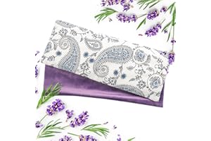 Hihealer Eye Pillow with Extra Cover Yoga Meditation Accessories Lavender Aromatherapy Weighted Eye Mask for Sleeping, Yoga, Meditation, Self Care Relaxation Gifts for Women, Mom (White)
