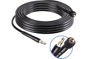 TC TECHNIC Wąż ciśnieniowy do myjek Karcher serii "K" z gwintem M22x1,5mm – Oplot nylonowy – Złącze Click Connect – Do wysokiego ciśnienia i temperatury – 5m