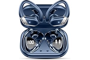 CHALVH Ecouteurs Bluetooth sans Fil Sport, 2025 New Écouteur Bluetooth 5.4 avec Micro 50H Durée Lecture Oreillette Bluetooth, IP7 Étanche Casque, USB-C Charge Rapide, pour Running Fitness Yoga (Bleu Marine)