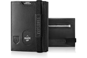 DODENSHA Portafoglio Uomo Piccolo Sottile, Porta Carte Credito Uomo, Portafoglio uomo Slim con Portamonete, Blocco RFID, 2 Separato Porta Banconote, 7 Fessure per Carte, 1 Finestra ID Nero II…