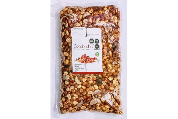 Saltade jordnötter med stekt vitlök Golden Crisp un friterad trädchili från Oaxa ca 1 kg.