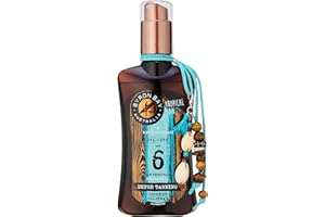 Byron Bay Australia Super Tanning Oil Spray SPF 6 - Fast Bronzing & Tan with Carrot Extract & Beta Carotene - UVA & UVB Protection with Vitamin E & Aloe Vera, Tropical Coconut Scent - 200ml