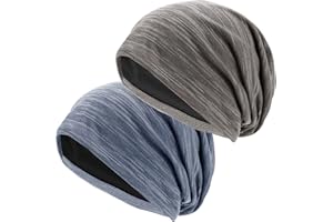 KEELYY Czapka męska damska, 2 sztuki, cienkie czapki typu slouch beanie, lekkie czapki beanie na wiosnę, lato i jesień, uniseks, oddychająca czapka beanie, do uprawiania sportu, chemii, wypadania