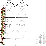 Relaxdays Griglia per Rampicanti, Set da 2 Pannelli da Piantare per Piante, 180 x 50 cm, Traliccio Giardinaggio, Nero