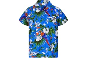 King Kameha | Funky Chemise Hawaïenne | Hommes | XS - 6XL | Manche-Courte | Poche-Avant | Hawaiian-Imprimer | Noël Père| Couleurs variées