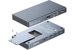 Dock Thunderbolt 3 9-in-1 Dual M.2 NVMe/NGFF Enclosure Docking station ORICO USB C 40Gbps, Display 8K 60Hz Doppio Display 4K 60Hz, Potenza di Ricarica 60 W per Laptop, 15 W per Smartphone, Daisychain