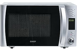 Candy CMXC30DCS Horno, Microondas con Grill, Capacidad 30L, Plato Giratorio 31.5 cm, 40 programas automáticos, Potencia 900W/110/2500 W, Color Silver, 900 W, 30 litros 15x20x10 cm