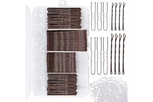Coco Berming 300 Pièces Épingles à Cheveux Femme, Pinces Chignon Métal, Accessoires Coiffure Invisibles, Épingles U, Barrettes Cheveux, Boîte Rangement Incluse (Marron)