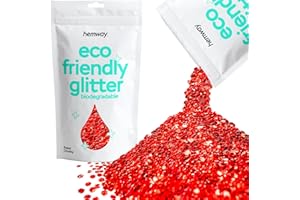 Hemway Eco Friendly biodegradable Glitter 100 g / 3,5 oz Bio cosmético seguro de la chispa Vegano para cara, sombra de ojos - 1/8" 0,125" de 3 mm - Rojo