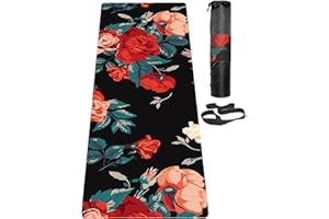 LaiEr Tapis de yoga antidérapant respectueux de l'environnement avec sangle de transport, épais tapis d'exercice et d'entraînement pour yoga, pilates et fitness (183 cm x 61 cm x 6 mm)