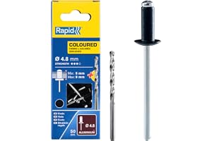 Rapid Popnitar Svart Ø4.8 x 12 mm, 6-9 mm Greppvidd, 50-pack
