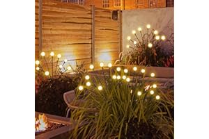 AIBISTAR Lucciole Luci da Giardino, 6 Pezzi 60 LED, 8 Modalità di Illuminazione, IP65 Impermeabile, Energia Solare Cortile, Marciapiede