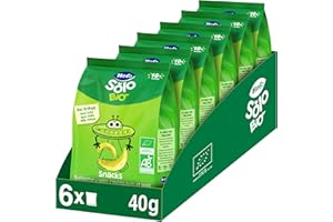 Hero Solo - Snack de Guisantes y Maíz, 100% ECO, BIO, con Ingredientes de Agricultura Ecológica y UE, No Fritos, Apto para Bebés a Partir de 10 Meses - Pack de 6 x 40 g