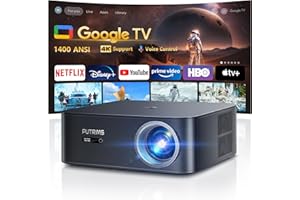 PUTRIMS 【Netflix Disney+ Licensed in Google TV】Projector 4K Support,1400ANSI Smart Auto Focus/Keystone FHD 1080P Projector Google Voice Control,WiFi6 Bluetooth 50% Zoom Video Projectors for Bedroom Outdoor