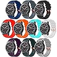 SEANTUA 10 Pack Compatible with Samsung Galaxy Watch 3 45mm strap/Galaxy Watch 46mm/ Gear S3 Frontier, 22mm Silicone Sport Band Replacement for Samsung Gear S3 Classic Men Women