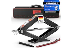 ‎HEYNER HEYNER® Wagenheber Scherenwagenheber 2t inkl. Ratsche und Tasche Verlängerung Kurbel und Gummiauflage aus Legierter Stahl Empfohlen Für SUV & Geländewagen