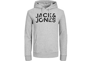 JACK & JONES Hoodie Herren Regular Fit JJEADRIAN Kapuzenpullover Pullover Sweater Print Schwarz Grau Grün Braun Beige Blau S M L XL XXL 3XL 4XL 5XL 6XL 7XL 8XL