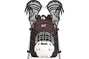 WOLT Lacrosse Bag-Lacrosse Backpack with Two Sticks Holder-Large Field Hockey Bag Holds All Sport Gears