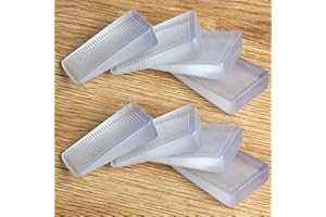 Tahikem 8 Pcs Plastic Clear Table Shims, Level Wedge Shims for Door Stops, Uneven Floors, Stoppers, Leveling & Fixing Wobbly Furniture, Have Extreme Weight Capacity and Weather Resistant (Transparent)