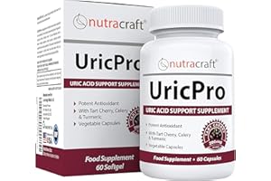 NUTRACRAFT UricPro Uric Acid Cleanse Supplement | Tart Cherry, Turmeric, Celery, Bromelain, Cranberry & More | Non-GMO | 60 Vege Capsules