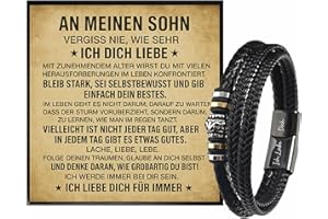 Ahnona - Sohn Geschenke von Mama Papa, Armband mit Tigerauge, 18. Geburtstag Junge, An Meinen Sohn, Etui Junge,Leder Armband, Mutmacher Geschenk, Liebes